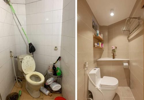Nhà vệ sinh trước và sau khi sửa chữa tại Minh Trí